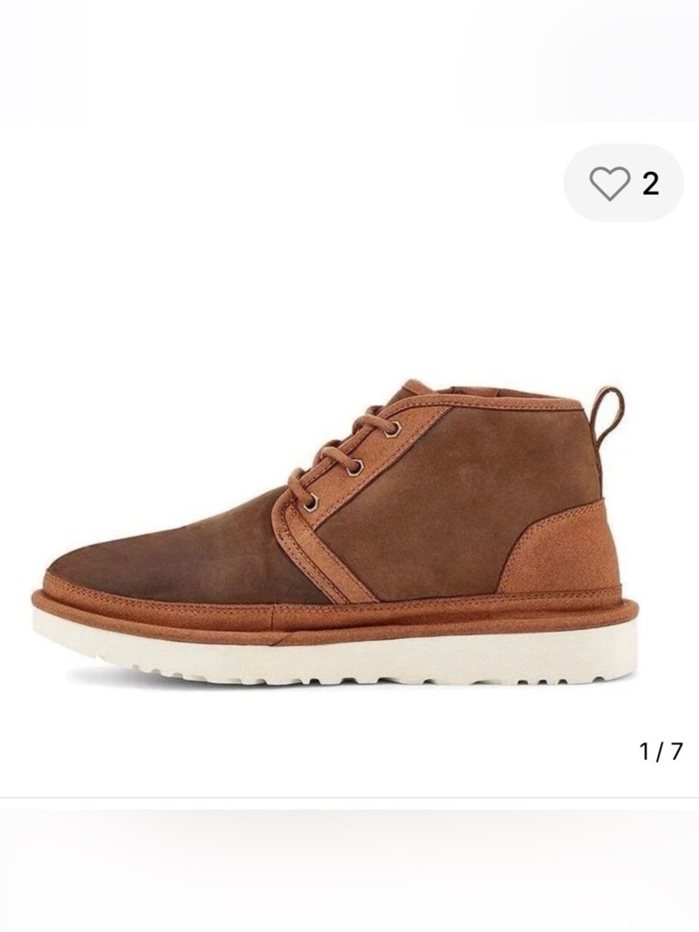 UGG Men’s Neumel Suede Zip Up Boots – Chestnut Brown size 9 US